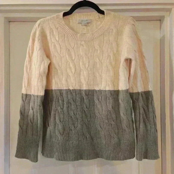 Christopher Fischer Womens 100% Cashmere Knit Sweater Pink Gray Size XS - Picture 6 of 8